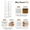 Costway Patented 7-Tier Double Rows Shoe Rack Vertical Wooden Shoe Storage Organizer Rustic White/Brown